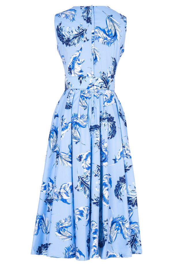 Abelia Dress Crew Neck Sleeveless Midi Length Cotton Stretch (Feather Lightness Pastel)