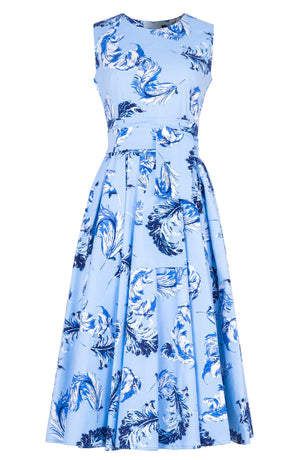 Abelia Dress Crew Neck Sleeveless Midi Length Cotton Stretch (Feather Lightness Pastel)