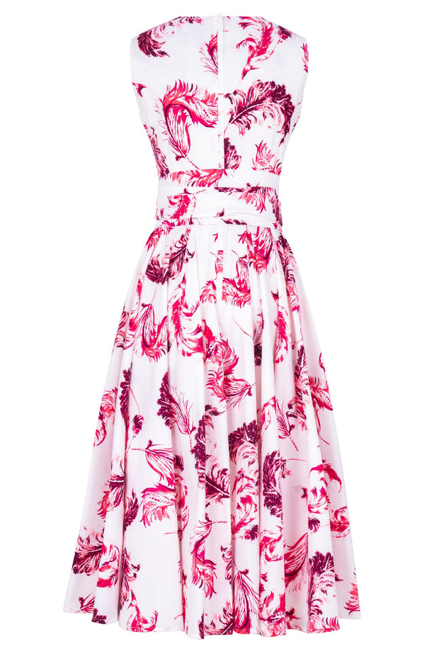 Abelia Dress Crew Neck Sleeveless Midi Length Cotton Stretch (Feather Lightness White)
