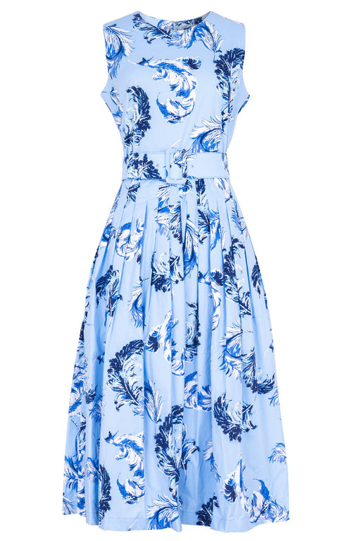 Florance Dress Crew Neck Sleeveless Midi Length Cotton Stretch (Feather Lightness Pastel)