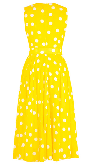 Aster Dress Crew Neck Sleeveless Midi Length Cotton Musola (Fellini Dots)