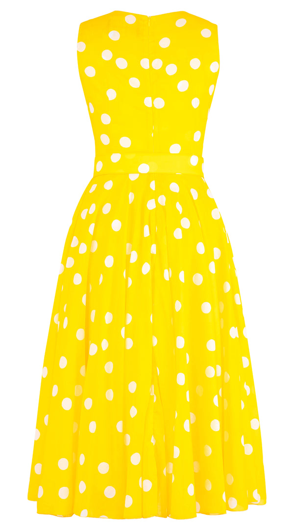 Aster Dress Crew Neck Sleeveless Midi Length Cotton Musola (Fellini Dots)