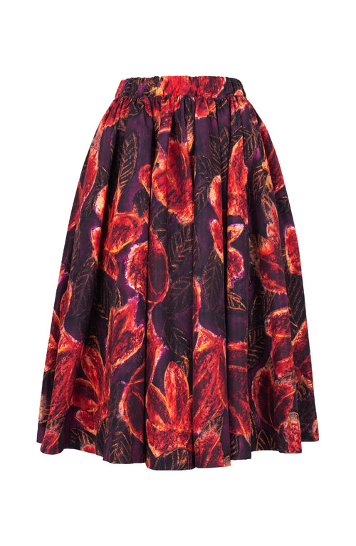 Jenny Skirt Long Length Poliamide Taffta (Fiori Cactus Multi Dark)
