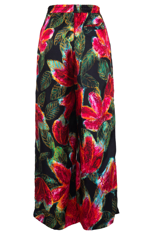 Leah Pants Silk Twill (Fiori Cactus Multi Dark)