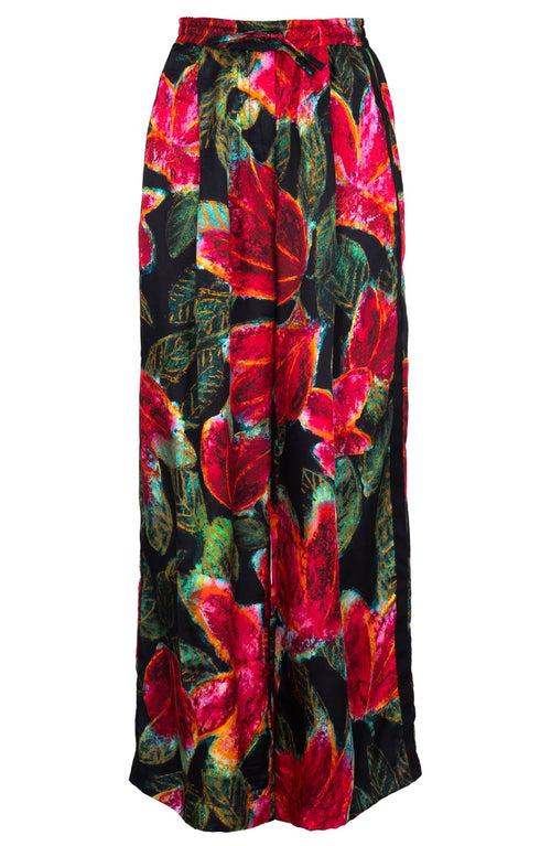 Leah Pants Silk Twill (Fiori Cactus Multi Dark)