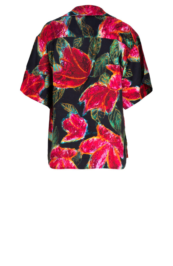 Leah Shirt Silk Twill (Fiori Cactus Multi Dark)