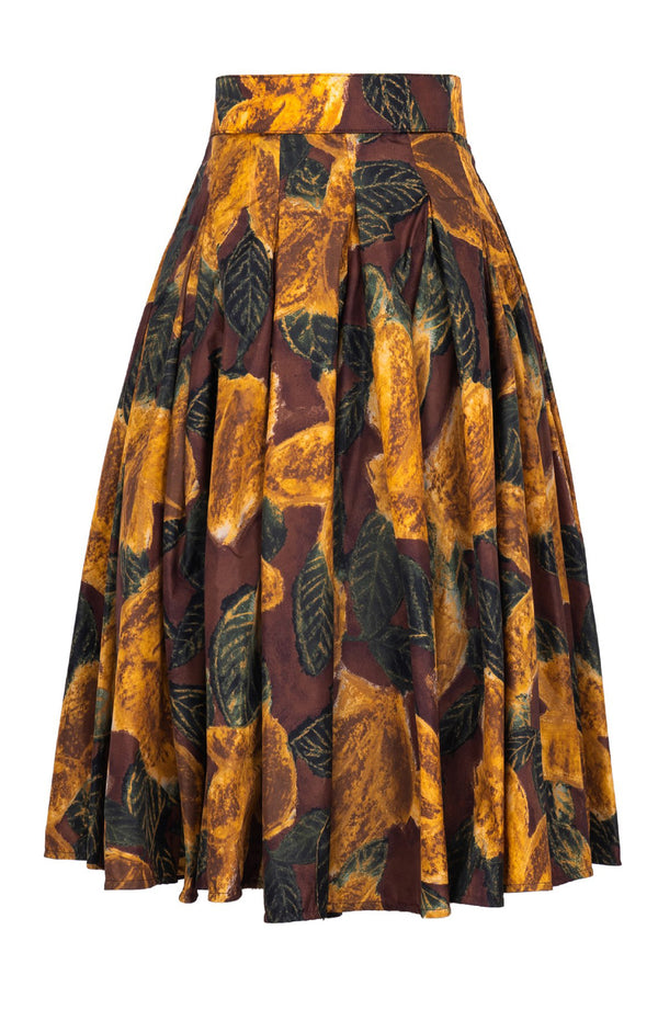 Samantha Skirt Midi Length Poliamide Taffta (Fiori Cactus Multi Dark)