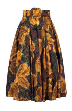 Samantha Skirt Midi Length Poliamide Taffta (Fiori Cactus Multi Dark)