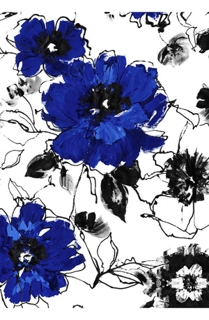 Audrey Dress #3 Shirt Collar 3/4 Sleeve Regular Length Cotton Stretch (Fiori D'este)