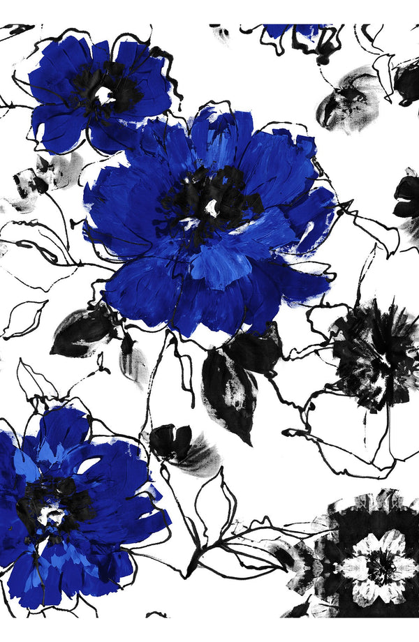 Abelia Dress U Neck Sleeveless Midi Length Cotton Stretch (Fiori D'este)