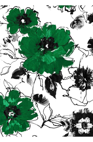 Abelia Dress U Neck Sleeveless Midi Length Cotton Stretch (Fiori D'este)