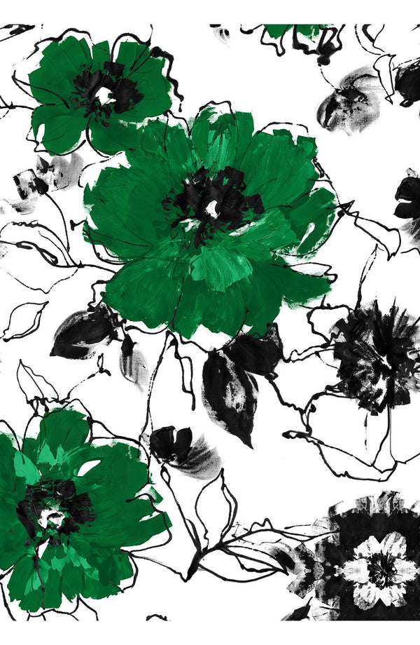 Abelia Dress U Neck Sleeveless Midi Length Cotton Stretch (Fiori D'este)