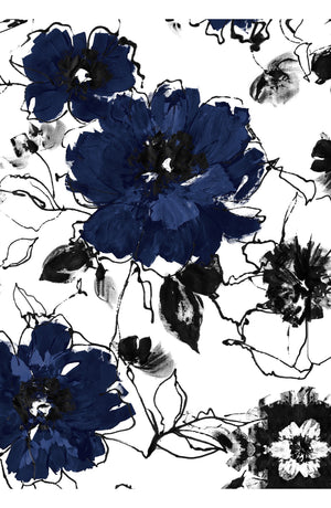 Abelia Dress U Neck Sleeveless Midi Length Cotton Stretch (Fiori D'este)