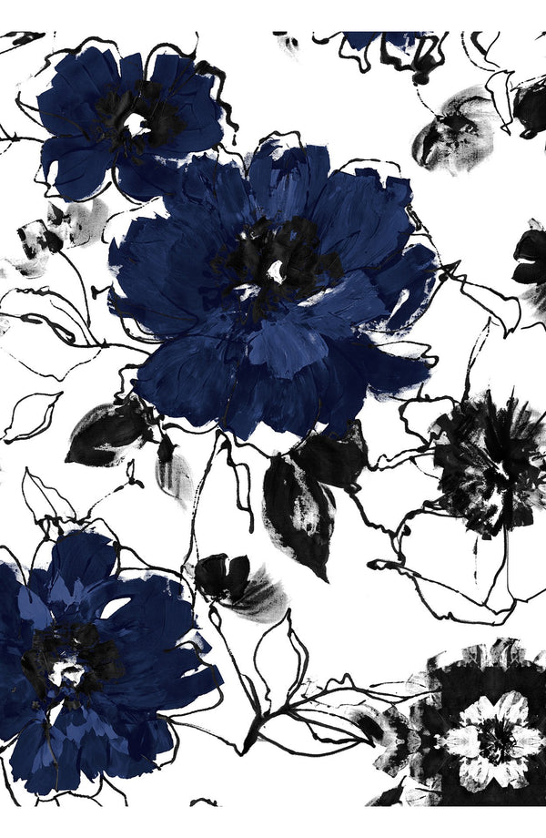 Abelia Dress U Neck Sleeveless Midi Length Cotton Stretch (Fiori D'este)