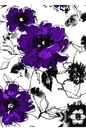 Abelia Dress U Neck Sleeveless Midi Length Cotton Stretch (Fiori D'este)