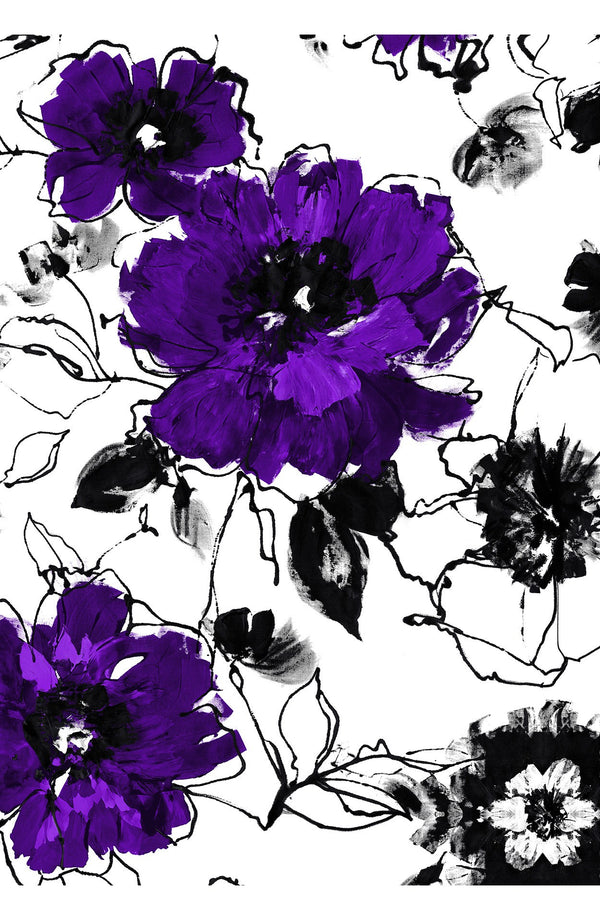 Abelia Dress U Neck Sleeveless Midi Length Cotton Stretch (Fiori D'este)