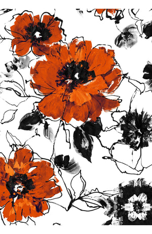 Abelia Dress U Neck Sleeveless Midi Length Cotton Stretch (Fiori D'este)