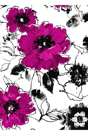 Abelia Dress U Neck Sleeveless Midi Length Cotton Stretch (Fiori D'este)