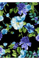 Audrey Dress #2 Shirt Collar 3/4 Sleeve Long Length Cotton Stretch (Fiori Florance)