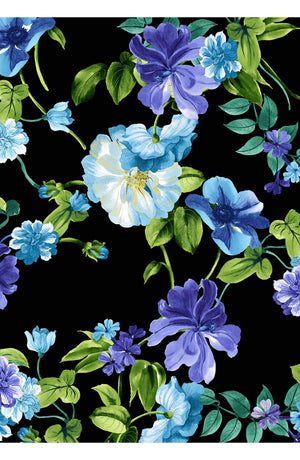 Laurent Dress Shirt Collar 3/4 Sleeve Long Length Cotton Stretch (Fiori Florance)