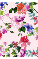 Aster Skirt #1 with Belt Midi Length Silk Taffta (Fiori Florance)