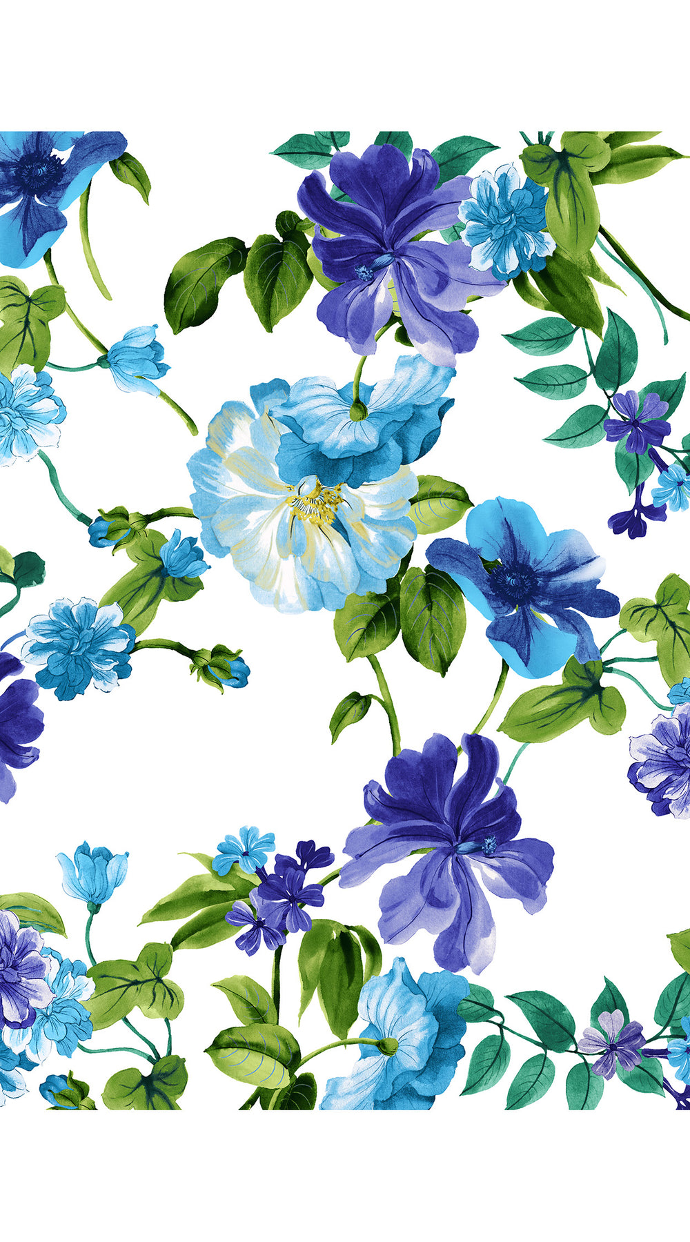 Laurent Dress Shirt Collar 3/4 Sleeve Midi Length Cotton Poplin (Fiori Florance)