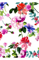 Audrey Dress #2 Shirt Collar 3/4 Sleeve Long Length Cotton Stretch (Fiori Florance)