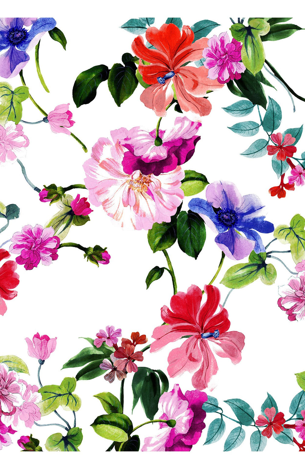 Pajama Shirt Silk Twill (Fiori Florance)