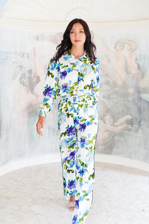Pajama Shirt & Pajama Pants Silk Twill (Fiori Florance)