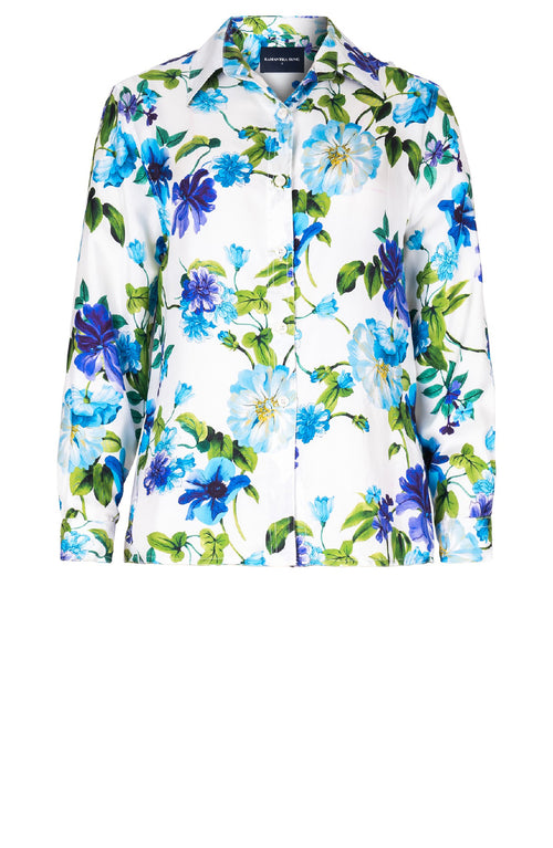 Pajama Shirt Silk Twill (Fiori Florance)