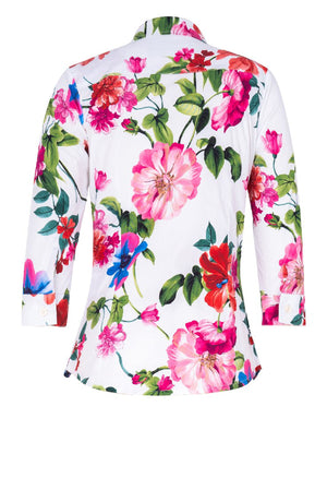 Katharine Shirt 3/4 Sleeve Cotton Stretch (Fiori Florance)