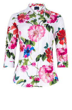 Katharine Shirt 3/4 Sleeve Cotton Stretch (Fiori Florance)