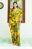 Leah Shirt & Leah Pants Silk Twill (Fiori Poppy Dark)