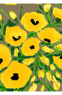 Aster Dress Boat Neck Sleeveless Midi Length Silk Taffta (Fiori Poppy Pastel)