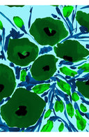 Amber Dress U Neck 3/4 Sleeve Midi Length Cotton Stretch (Fiori Poppy Pastel)