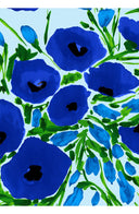 Amber Dress U Neck 3/4 Sleeve Midi Length Cotton Stretch (Fiori Poppy Pastel)