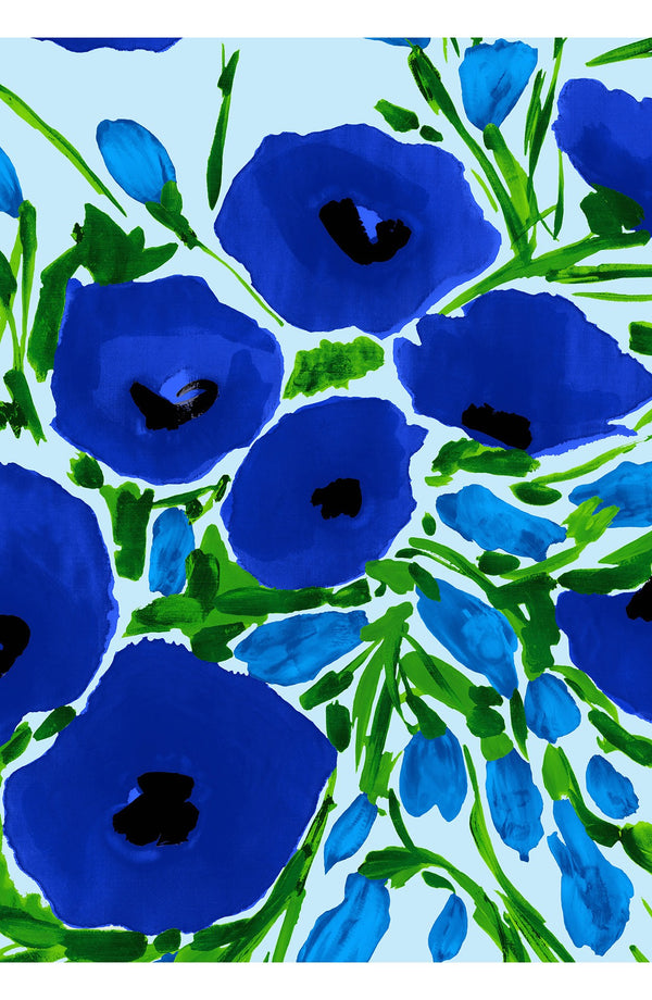 Terry Dress Shirt Collar 3/4 Sleeve Midi Length Poliamide Taffta (Fiori Poppy Pastel)