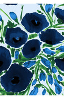 Amber Dress U Neck 3/4 Sleeve Midi Length Cotton Stretch (Fiori Poppy Pastel)