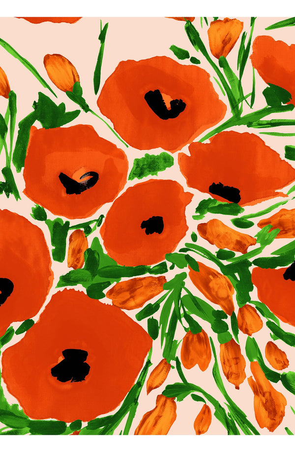 Terry Dress Shirt Collar 3/4 Sleeve Midi Length Poliamide Taffta (Fiori Poppy Pastel)