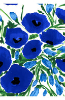 Aster Dress Shirt Collar 3/4 Sleeve Midi Length Cotton Musola (Fiori Poppy White)