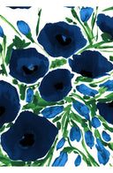 Audrey Dress #2 Shirt Collar 3/4 Sleeve Long Length Cotton Stretch (Fiori Poppy White)