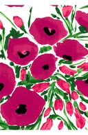 Aster Dress Crew Neck Sleeveless Midi Length Cotton Musola (Fiori Poppy White)