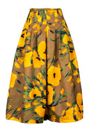 Zelda Skirt Midi Length Poliamide Taffta (Fiori Poppy Dark)
