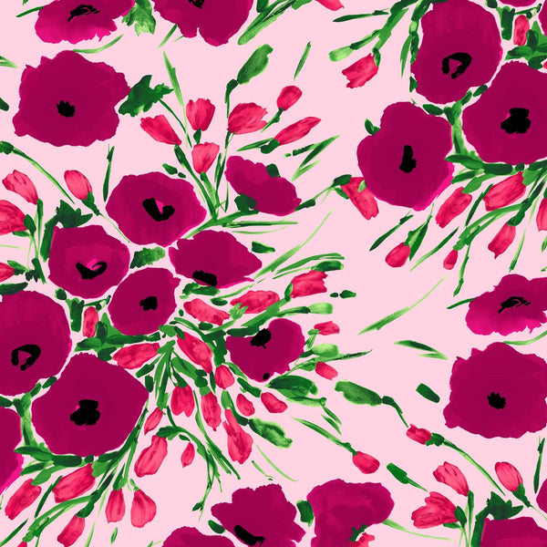 [Create Your Own] Cotton Musola (Fiori Poppy Big Pastel)