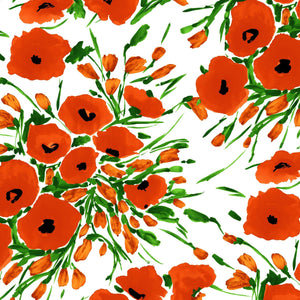[Create Your Own] Cotton Musola (Fiori Poppy Big White)
