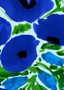 Audrey Dress #1 Shirt Collar 3/4 Sleeve Long Length Cotton Stretch (Fiori Poppy Big Pastel)