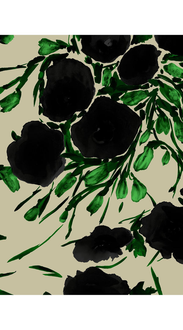 Leah Shirt & Leah Pants Silk Twill (Fiori Poppy Dark)