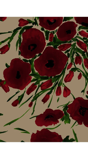 Leah Shirt & Leah Pants Silk Twill (Fiori Poppy Dark)