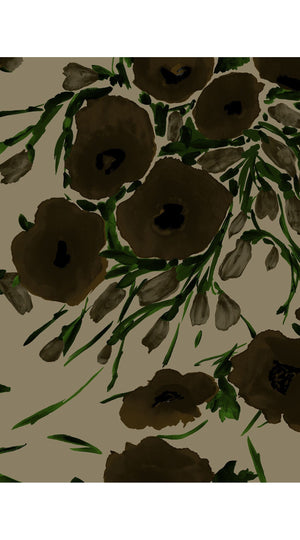 Leah Shirt & Leah Pants Silk Twill (Fiori Poppy Dark)