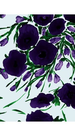 Leah Shirt & Leah Pants Silk Twill (Fiori Poppy Dark)